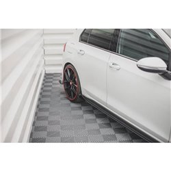 Maxton - Street Pro Rajouts Des Bas De Caisse Volkswagen Golf GTI Clubsport Mk8 Facelift Noir-Rouge + Rabats Brillant