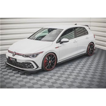Maxton - Street Pro Rajouts Des Bas De Caisse Volkswagen Golf GTI Clubsport Mk8 Facelift Noir-Rouge + Rabats Brillant