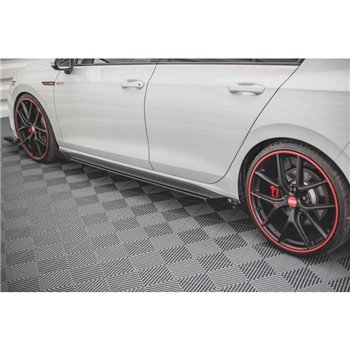 Maxton - Street Pro Rajouts Des Bas De Caisse Volkswagen Golf GTI Clubsport Mk8 Facelift Noir-Rouge + Rabats Brillant