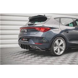 Maxton - Street Pro Diffuseur Arrière Complet Seat Leon FR Hatchback Mk4 Rouge + Rabats Brillant