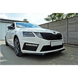 Maxton - Lame Du Pare-Chocs Avant V.2 Skoda Octavia RS Mk3 Noir Brillant