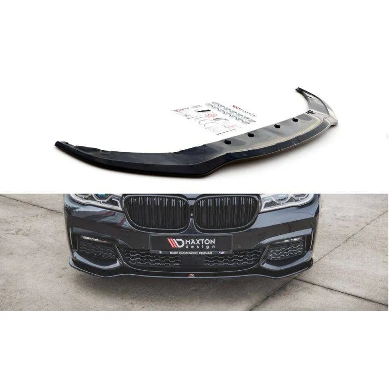 Maxton - Lame Du Pare-Chocs Avant V.1 BMW 7 M-Pack G11 /G12 Noir Brillant