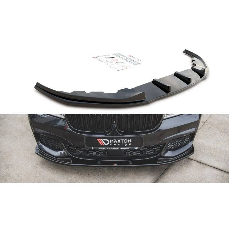 Maxton - Lame Du Pare-Chocs Avant V.2 BMW 7 M-Pack G11 /G12 Noir Brillant