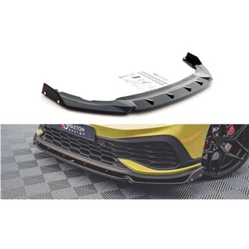 Maxton - Lame Du Pare-Chocs Avant V.1 + Ailerons Volkswagen Golf GTI Clubsport Mk8 Noir Brillant