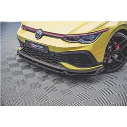Maxton - Lame Du Pare-Chocs Avant V.1 + Ailerons Volkswagen Golf GTI Clubsport Mk8 Noir Brillant