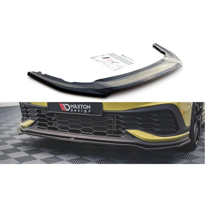 Maxton - Lame Du Pare-Chocs Avant V.3 Volkswagen Golf GTI Clubsport Mk8 Noir Brillant