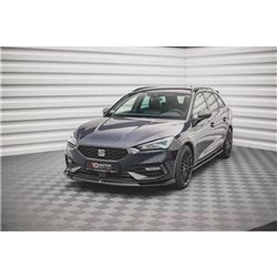 Maxton - Lame Du Pare-Chocs Avant V.3 Seat Leon FR Mk4 Noir Brillant