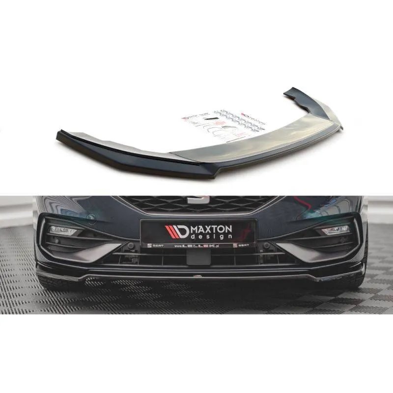 Maxton - Lame Du Pare-Chocs Avant V.4 Seat Leon FR Mk4 Noir Brillant