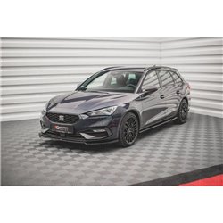 Maxton - Lame Du Pare-Chocs Avant V.4 Seat Leon FR Mk4 Noir Brillant