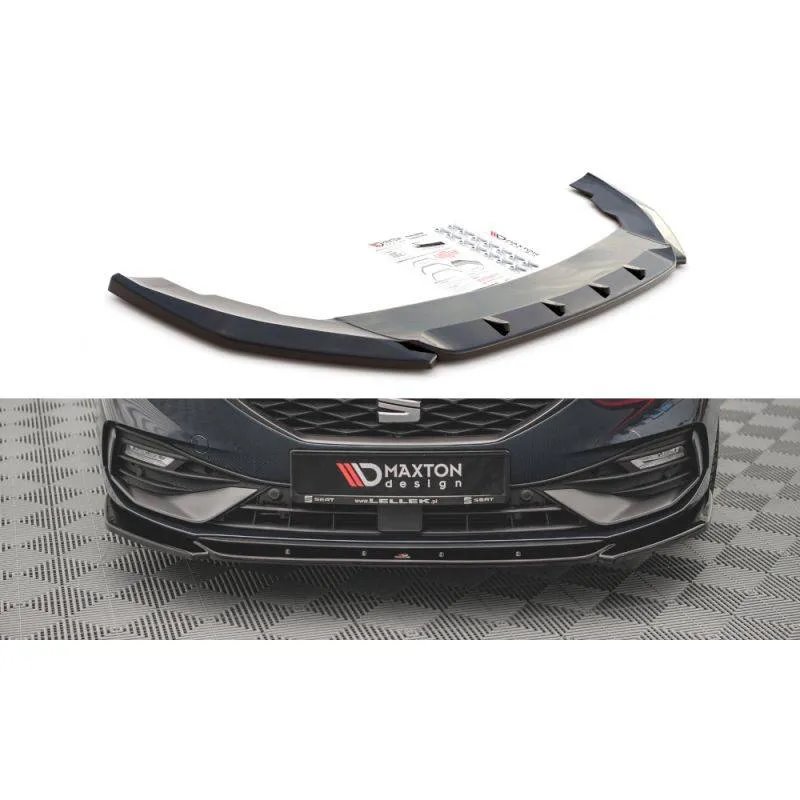 Maxton - Lame Du Pare-Chocs Avant V.2 Seat Leon FR Mk4 Noir Brillant