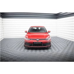 Maxton - Lame Du Pare-Chocs Avant V.2 + Ailerons Volkswagen Golf GTI / GTE / GTD / R-Line Mk8 Noir Brillant