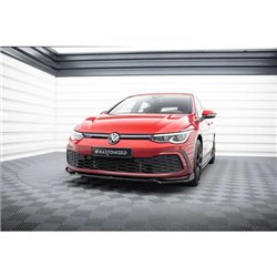 Maxton - Lame Du Pare-Chocs Avant V.2 + Ailerons Volkswagen Golf GTI / GTE / GTD / R-Line Mk8 Noir Brillant
