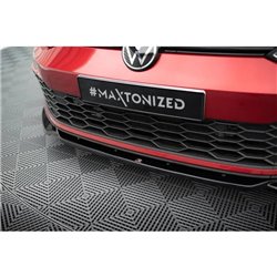 Maxton - Lame Du Pare-Chocs Avant V.2 + Ailerons Volkswagen Golf GTI / GTE / GTD / R-Line Mk8 Noir Brillant