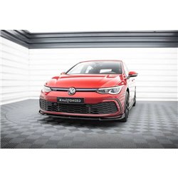 Maxton - Lame Du Pare-Chocs Avant V.3 + Ailerons Volkswagen Golf GTI / GTE / GTD / R-Line Mk8 Noir Brillant