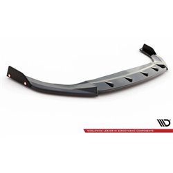 Maxton - Lame Du Pare-Chocs Avant V.3 + Ailerons Volkswagen Golf GTI / GTE / GTD / R-Line Mk8 Noir Brillant
