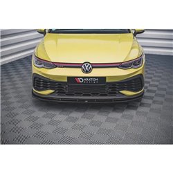 Maxton - Lame Du Pare-Chocs Avant V.4 Volkswagen Golf GTI Clubsport Mk8 Noir Brillant