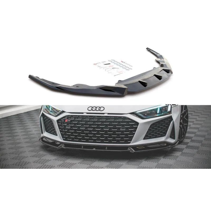 Maxton - Lame Du Pare-Chocs Avant V.1 Audi R8 Mk2 Facelift Noir Brillant