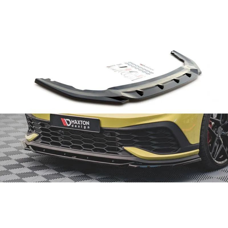 Maxton - Lame Du Pare-Chocs Avant V.2 Volkswagen Golf GTI Clubsport Mk8 Noir Brillant