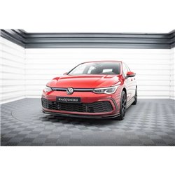 Maxton - Lame Du Pare-Chocs Avant V.5 Volkswagen Golf GTI / GTE / GTD / R-Line Mk8 Noir Brillant