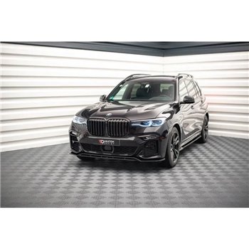 Maxton - Lame Du Pare-Chocs Avant V.1 BMW X7 M-Pack G07 Noir Brillant