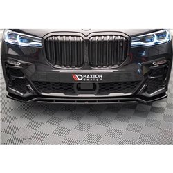 Maxton - Lame Du Pare-Chocs Avant V.1 BMW X7 M-Pack G07 Noir Brillant
