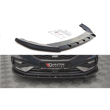 Maxton - Lame Du Pare-Chocs Avant V.1 Seat Leon FR Mk4 Noir Brillant