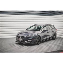 Maxton - Lame Du Pare-Chocs Avant V.1 Seat Leon FR Mk4 Noir Brillant