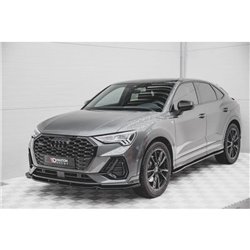 Maxton - Lame Du Pare-Chocs Avant V.1 Audi Q3 Sportback S-Line F3 Noir Brillant