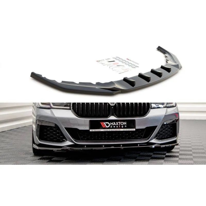 Maxton - Lame Du Pare-Chocs Avant V.2 BMW 5 M-Pack / M550i / M550d Sedan / Touring G30 / G31 Facelift Noir Brillant