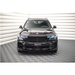 Maxton - Lame Du Pare-Chocs Avant V.2 BMW X7 M-Pack G07 Noir Brillant