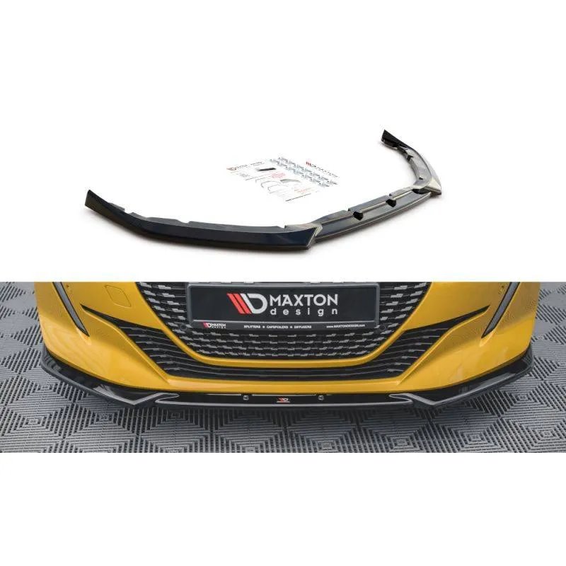 Maxton - Lame Du Pare-Chocs Avant V.2 Peugeot 208 Mk2 Noir Brillant