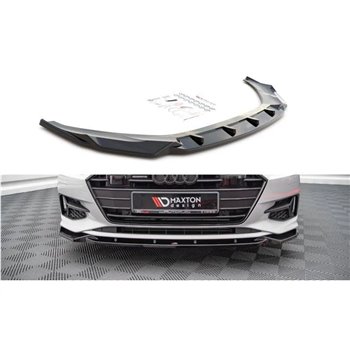 Maxton - Lame Du Pare-Chocs Avant V.2 Audi A7 C8 Noir Brillant