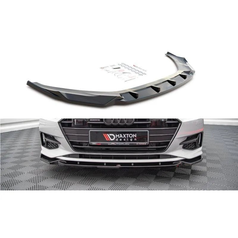 Maxton - Lame Du Pare-Chocs Avant V.2 Audi A7 C8 Noir Brillant