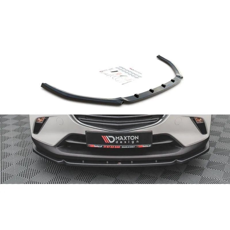 Maxton - Lame Du Pare-Chocs Avant V.2 Mazda CX-3 Noir Brillant
