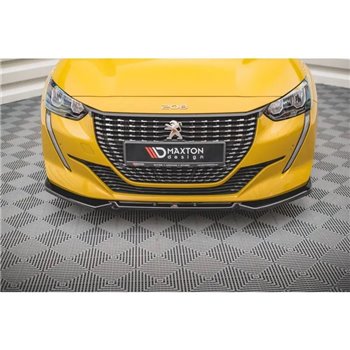 Maxton - Lame Du Pare-Chocs Avant V.1 Peugeot 208 Mk2 Noir Brillant