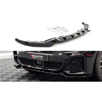 Maxton - Lame Du Pare-Chocs Avant V.3 BMW X7 M-Pack G07 Noir Brillant