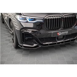 Maxton - Lame Du Pare-Chocs Avant V.3 BMW X7 M-Pack G07 Noir Brillant