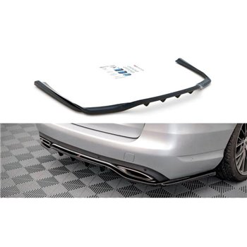 Maxton - Arriere Splitter (avec une barre verticale) Mercedes-Benz C W205 Noir Brillant