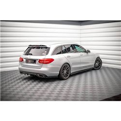 Maxton - Arriere Lame (avec une barre verticale) Mercedes-Benz C W205 Noir Brillant