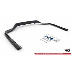 Maxton - Arriere Lame (avec une barre verticale) Mercedes-Benz C W205 Noir Brillant