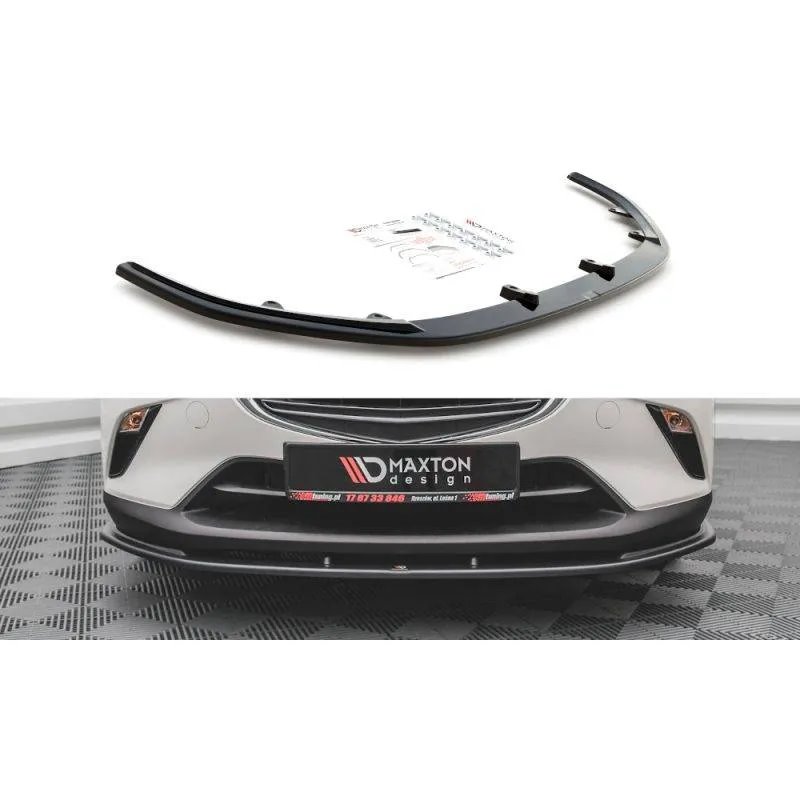 Maxton - Lame Du Pare-Chocs Avant V.1 Mazda CX-3 Noir Brillant