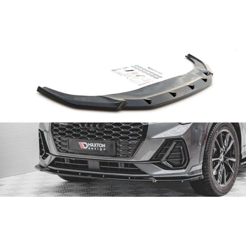 Maxton - Lame Du Pare-Chocs Avant V.2 Audi Q3 Sportback S-Line F3 Noir Brillant