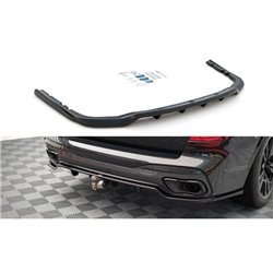 Maxton - Arriere Splitter (avec une barre verticale) BMW X7 M-Pack G07 Noir Brillant