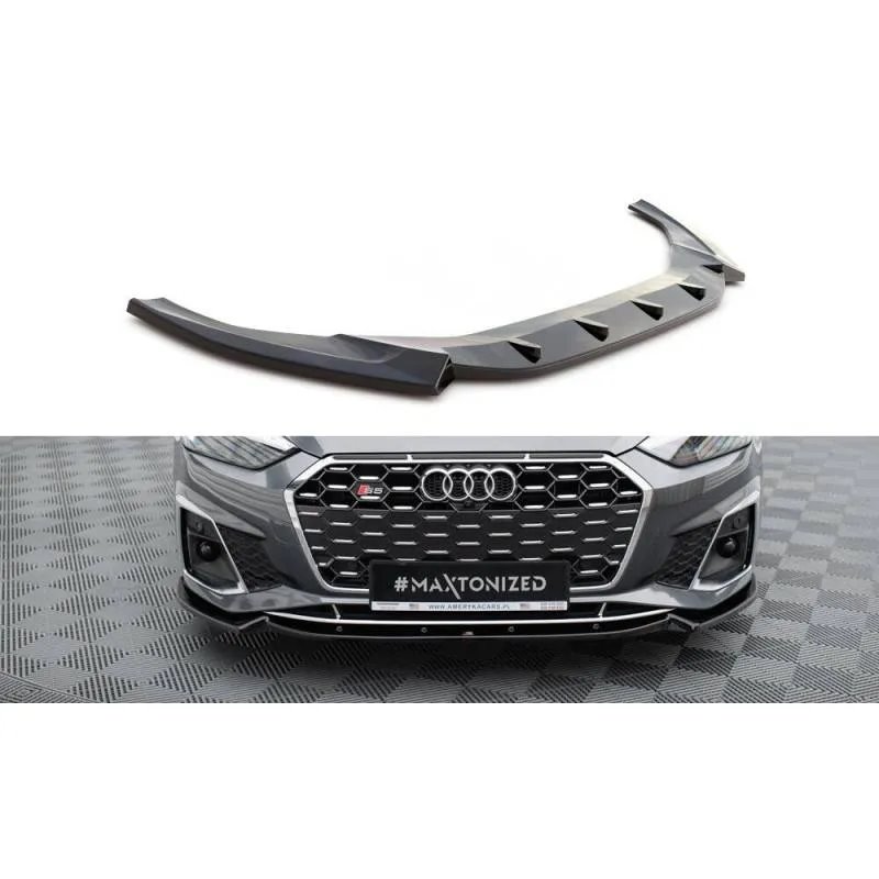 Maxton - Lame Du Pare-Chocs Avant V.2 Audi S5 / A5 S-Line F5 Facelift Noir Brillant