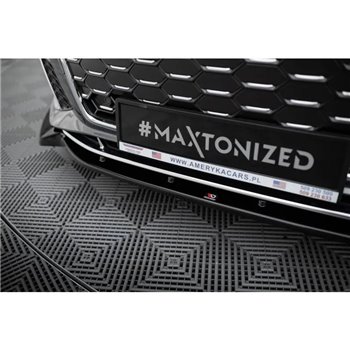 Maxton - Lame Du Pare-Chocs Avant V.2 Audi S5 / A5 S-Line F5 Facelift Noir Brillant