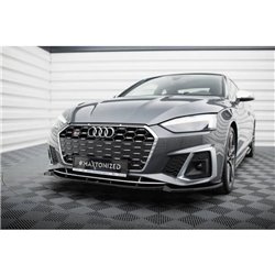 Maxton - Lame Du Pare-Chocs Avant V.2 Audi S5 / A5 S-Line F5 Facelift Noir Brillant