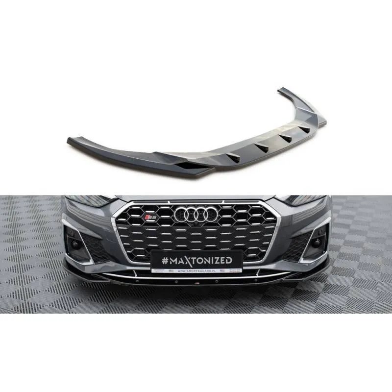 Maxton - Lame Du Pare-Chocs Avant V.1 Audi S5 / A5 S-Line F5 Facelift Noir Brillant