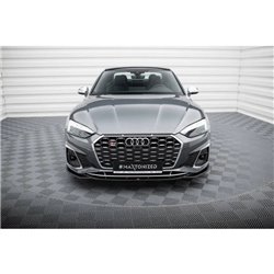 Maxton - Lame Du Pare-Chocs Avant V.1 Audi S5 / A5 S-Line F5 Facelift Noir Brillant