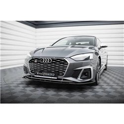 Maxton - Lame Du Pare-Chocs Avant V.1 Audi S5 / A5 S-Line F5 Facelift Noir Brillant