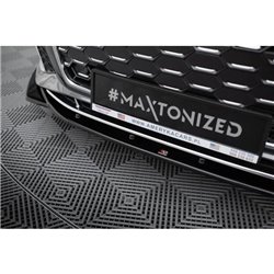 Maxton - Lame Du Pare-Chocs Avant V.1 Audi S5 / A5 S-Line F5 Facelift Noir Brillant